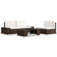 4 részes barna polyrattan kerti ülőgarnitúra