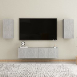 4 részes betonszürke forgácslap tv-szekrényszett