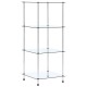 4 szintes átlátszó edzett üveg polc 40 x 40 x 100 cm