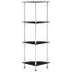 4 szintes fekete edzett üveg polc 30 x 30 x 100 cm