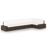 5 részes barna polyrattan kerti ülőgarnitúra párnákkal