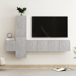 5 részes betonszürke forgácslap tv-szekrényszett