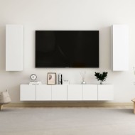 5 részes fehér forgácslap tv-szekrényszett