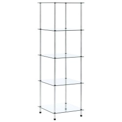 5 szintes átlátszó edzett üveg polc 40 x 40 x 130 cm