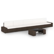 6 részes barna polyrattan kerti ülőgarnitúra párnákkal