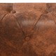 6 személyes barna műbőr chesterfield sarok kanapé
