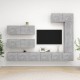 7 részes betonszürke forgácslap tv-szekrényszett 7 részes betonszürke forgácslap tv-szekrényszett