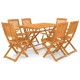 7-részes összecsukható kültéri tömör akácfa étkezőszett