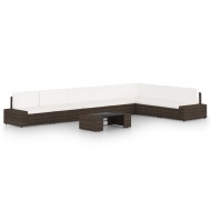 8 részes barna polyrattan kerti ülőgarnitúra párnákkal