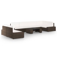 8 részes barna polyrattan kerti ülőgarnitúra párnákkal