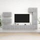 8 részes betonszürke forgácslap tv-szekrényszett 8 részes betonszürke forgácslap tv-szekrényszett