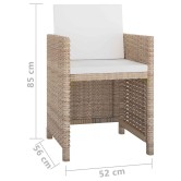 9 részes bézs polyrattan kültéri étkezőszett párnákkal 9 részes bézs polyrattan kültéri étkezőszett párnákkal