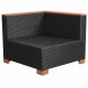 9-részes fekete polyrattan kerti bútorszett párnákkal 9-részes fekete polyrattan kerti bútorszett párnákkal