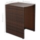 3 darabos barna polyrattan bisztrószett párnákkal