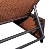 2 db barna polyrattan dönthető kerti szék asztallal