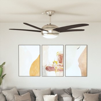 Díszes mennyezeti ventilátor lámpával 128 cm barna