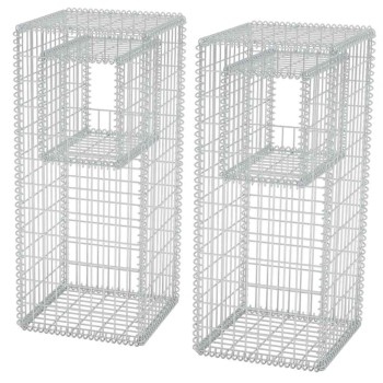 2 db acél gabion kosár oszlop / ágyás 50 x 50 x 120 cm