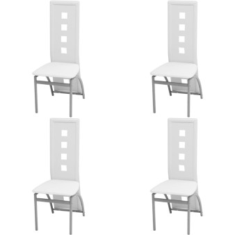 4 db fehér műbőr étkezőszék