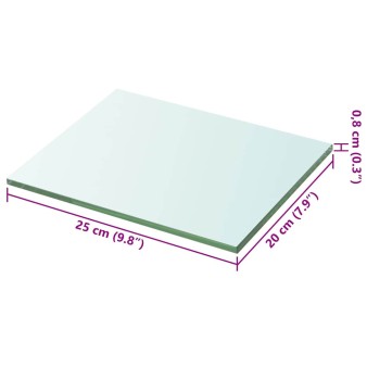 20x25 cm átlátszó panel üvegpolc