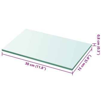30x15 cm átlátszó panel üvegpolc