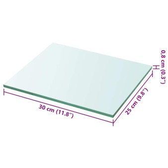 30x25 cm átlátszó panel üvegpolc