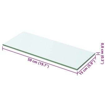 50x15 cm átlátszó panel üvegpolc