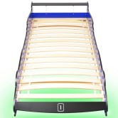 Kék versenyautó alakú led-es gyerekágy 90 x 200 cm Kék versenyautó alakú led-es gyerekágy 90 x 200 cm