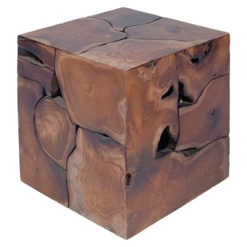 2 db barna tömör tikfa zsámoly 40x40x45 cm