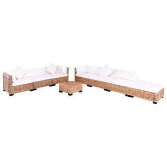 27 részes természetes rattan kanapészett