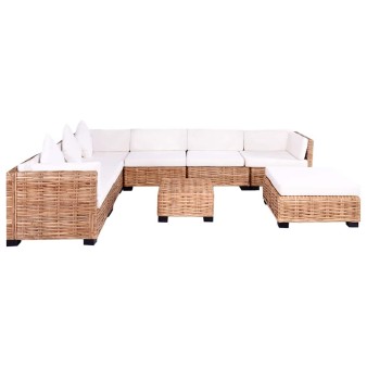 27 részes természetes rattan kanapészett