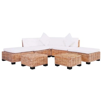 18 részes természetes rattan kanapészett
