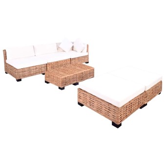 18 részes természetes rattan kanapészett