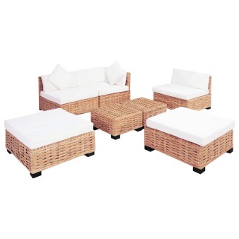 18 részes természetes rattan kanapészett