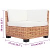 18 részes természetes rattan kanapészett