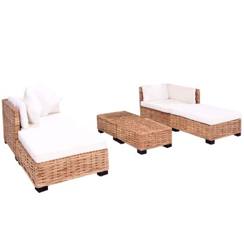 16 részes természetes rattan kanapészett