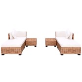 16 részes természetes rattan kanapészett