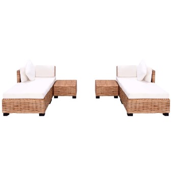 16 részes természetes rattan kanapészett