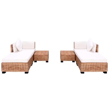 16 részes természetes rattan kanapészett