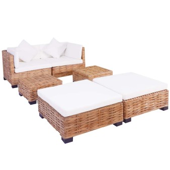 16 részes természetes rattan kanapészett