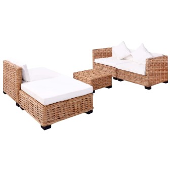14 részes természetes rattan kanapészett