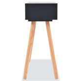 Fekete, tömör fenyőfa tálalóasztal 80 x 30 x 72 cm Fekete, tömör fenyőfa tálalóasztal 80 x 30 x 72 cm