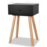 2 db fekete, tömör fenyőfa éjjeliszekrény 40 x 30 x 61 cm 2 db fekete, tömör fenyőfa éjjeliszekrény 40 x 30 x 61 cm