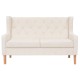 2 személyes krém-fehér szövet kanapé