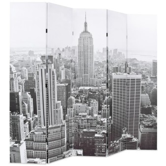 Fekete-fehér new york mintás paraván 200 x 170 cm