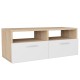 2 db tölgyfa színű/fehér faforgácslap tv szekrény 95x35x36 cm 2 db tölgyfa színű/fehér faforgácslap tv szekrény 95x35x36 cm