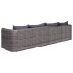 4-részes szürke polyrattan kerti ülőgarnitúra párnákkal 4-részes szürke polyrattan kerti ülőgarnitúra párnákkal