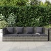 Szürke polyrattan kerti ágy 200 x 60 cm