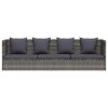 Szürke polyrattan kerti ágy 200 x 60 cm