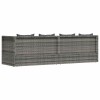 Szürke polyrattan kerti ágy 200 x 60 cm