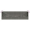 Szürke polyrattan kerti ágy 200 x 60 cm